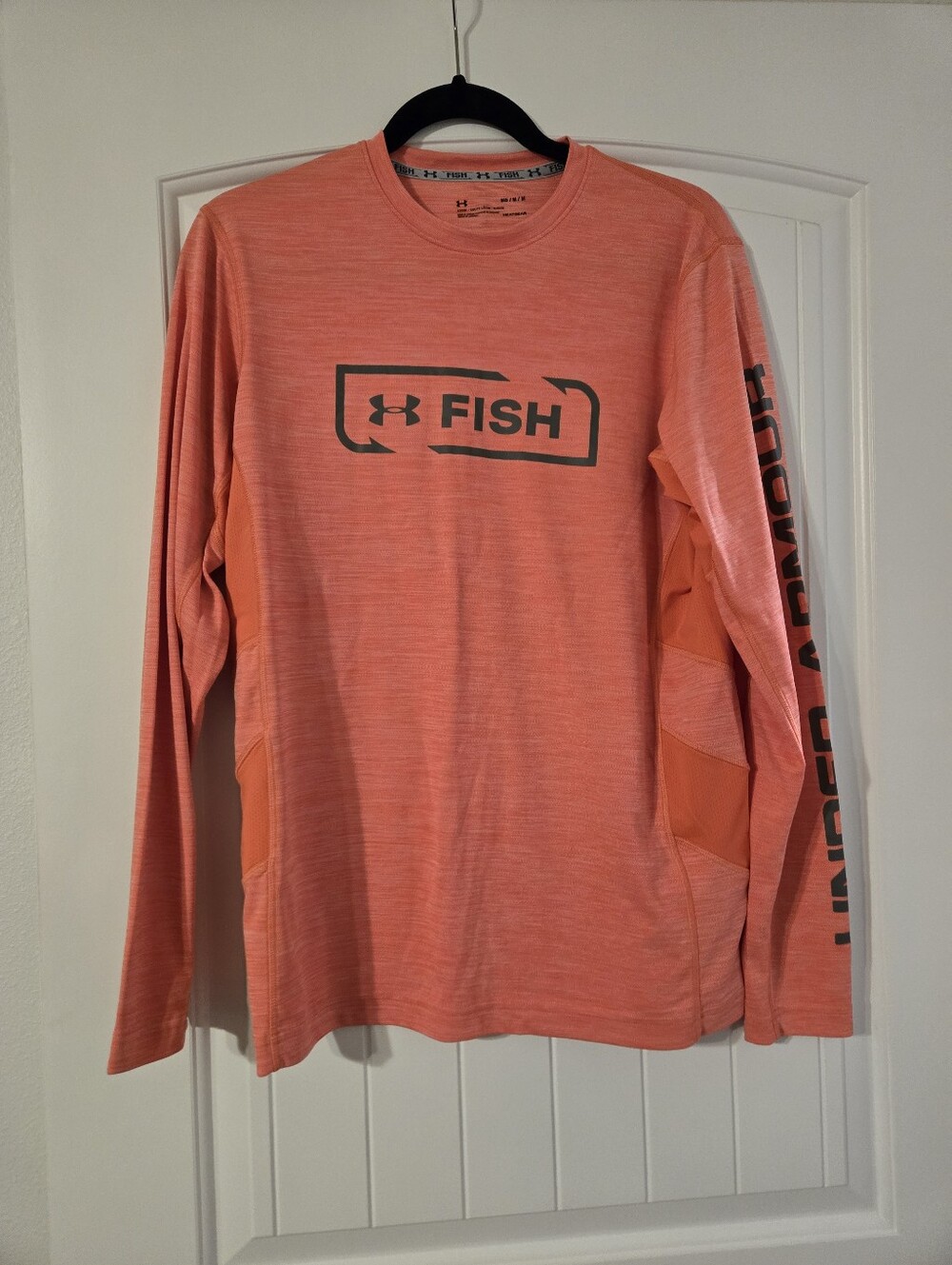 Under Armour Coral/Orange Fish Long-Sleeve Performance Shirt
